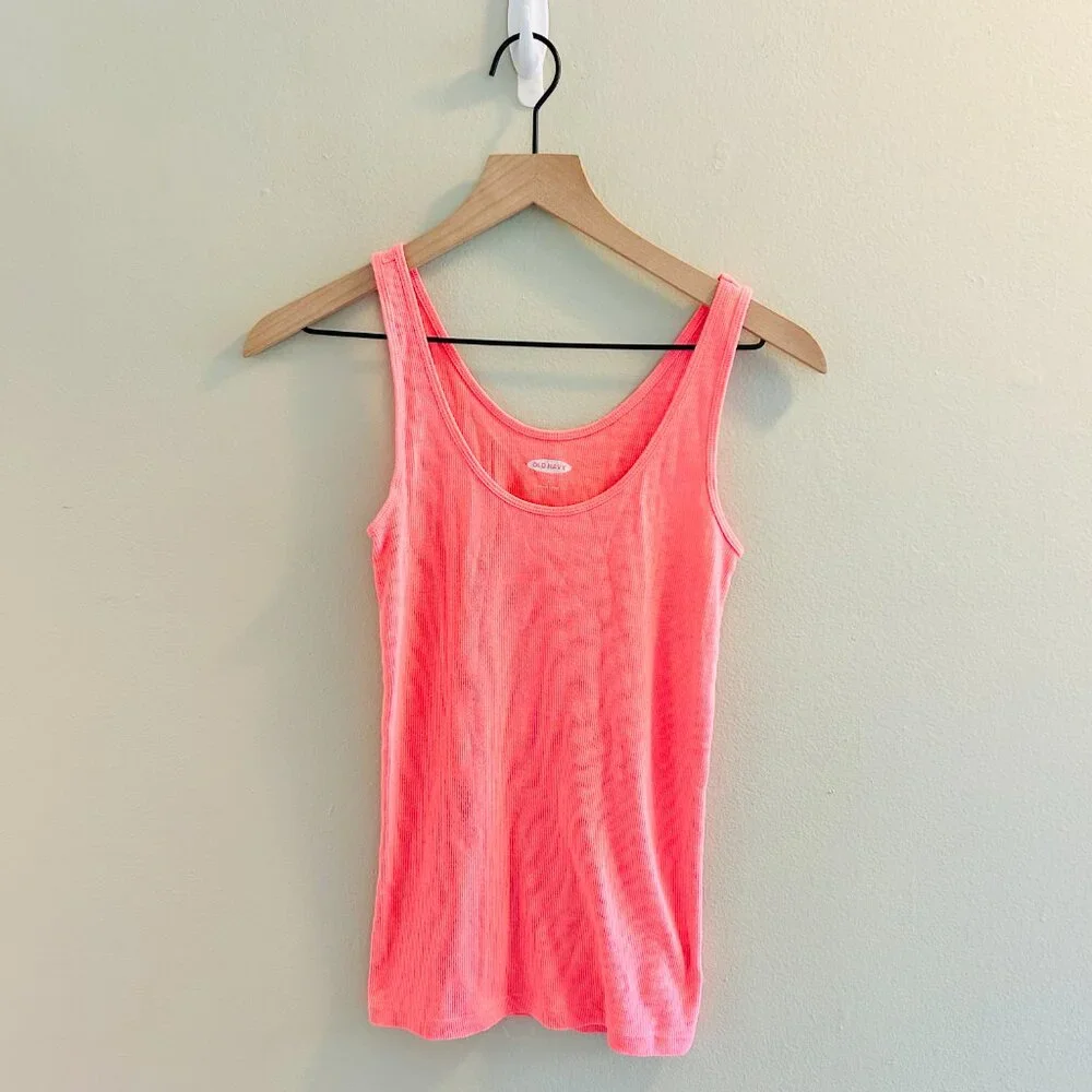 Old Navy First-Layer Rib-Knit Tank Top Bundle Womens Size Small Pink Orange - Picture 8 of 13